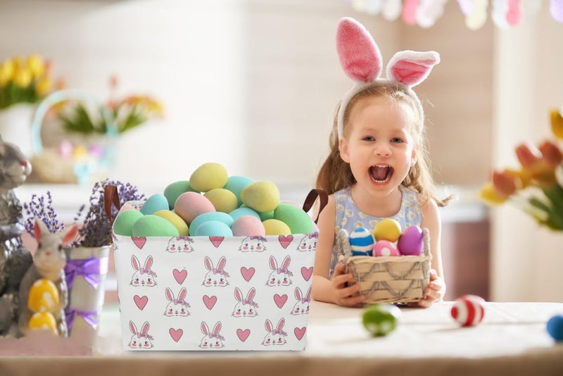 ESSME Rabbit Rectangular Collapsible Storage Basket, Kids Toy Organizer, Shelf Basket, Easter Gift (Rabbit) - Image 2